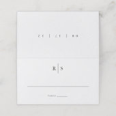 Klassieke zwart & Ecru Monogram bruiloft Plaatskaartje (Buitenkant ongevouwen)