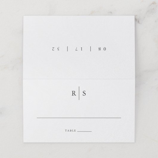 Klassieke zwart & Ecru Monogram bruiloft Plaatskaartje (Buitenkant ongevouwen)