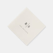 Klassieke zwart & Ecru Monogram bruiloft Servet (Hoek)