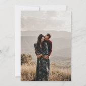 Klassieke zwart & ecru monogram foto save the date (Achterkant)