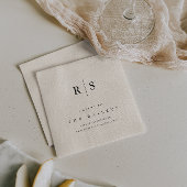 Klassieke Zwart & Ecru Monogram Wedding Bar Servet