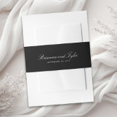 Klassieke Zwart Eenvoudig Elegant Script Wedding Uitnodigingen Wikkel