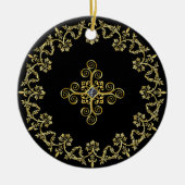 Klassieke zwart en goud keramisch ornament (Voorkant)