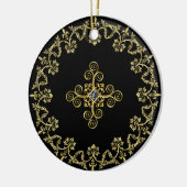 Klassieke zwart en goud keramisch ornament (Links)
