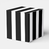 Klassieke Zwart en Wit Gestreepte Hart 2x2x2 Bedankdoosjes (Achterkant)