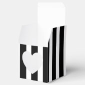 Klassieke Zwart en Wit Gestreepte Hart 2x2x2 Bedankdoosjes (Geopend)