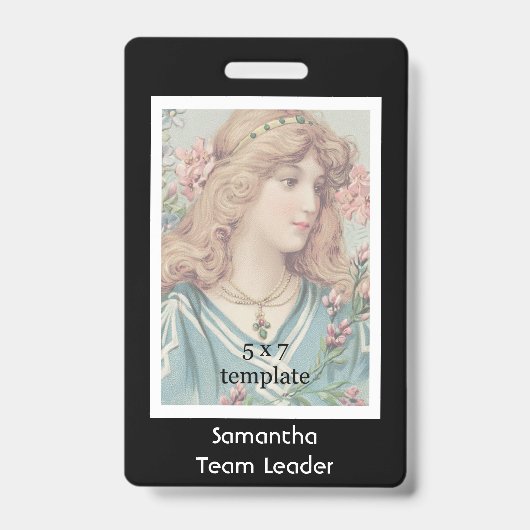 Klassieke Zwart Foto Werknemer Badge (Voorzijde)