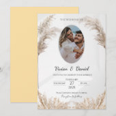 Klassieke Zwart & Goud  bruiloft Kaart (Voorkant / Achterkant)