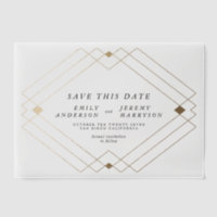 Klassieke Zwart Goud Deco Wedding Save The Date