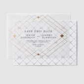 Klassieke Zwart Goud Deco Wedding Save The Date Vellum Uitnodigingen (Offset (Uitnodiging))