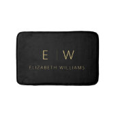 Klassieke Zwart Goud Minimalistische Monogram Naam Badmat (Voorkant)