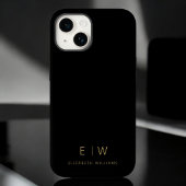 Klassieke Zwart Goud Minimalistische Monogram Naam Case-Mate iPhone Case