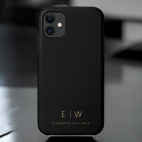 Klassieke Zwart Goud Minimalistische Monogram Naam