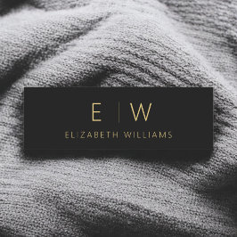 Klassieke Zwart Goud Minimalistische Monogram Naam Naamplaatje