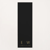 Klassieke Zwart Goud Minimalistische Monogram Naam Yogamat (Voorkant)