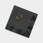 Klassieke Zwart & Goud Monogram Huwelijk Folie Servetten (Links)