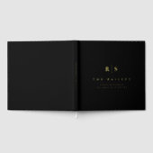 Klassieke Zwart & Goud Monogram Huwelijk Gastenboek (Volledig)