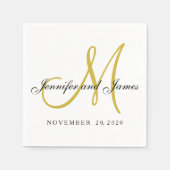 Klassieke Zwart Goud Monogram Papieren servetten (Voorkant)