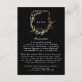 klassieke Zwart Goud Wit kuif bruiloft details Informatiekaartje (Voorkant)