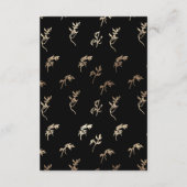 klassieke Zwart Goud Wit kuif bruiloft details Informatiekaartje (Achterkant)