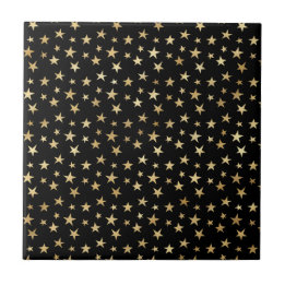 Klassieke Zwart Gouden Sterren Illustratie Tegeltje