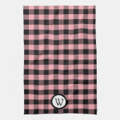 Klassieke zwart-roze buffelplaat met monogram theedoek (Verticaal)