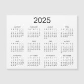 Klassieke zwart-wit 2025 kalender magneet (Voorkant)