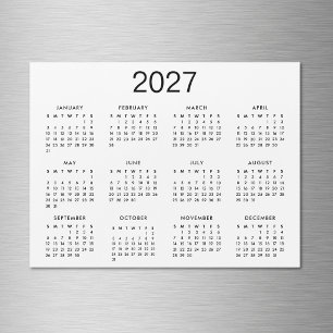 Klassieke zwart-wit 2027 kalender