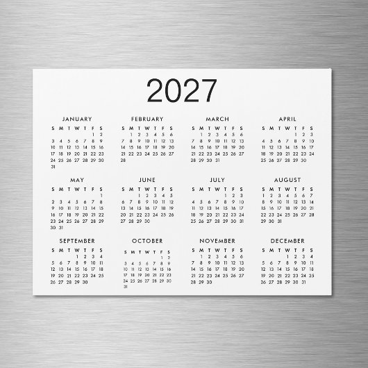 Klassieke zwart-wit 2027 kalender