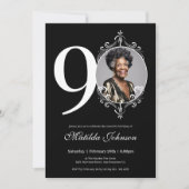 Klassieke Zwart Wit Aangepaste Foto 90e Verjaardag Kaart (Voorkant)