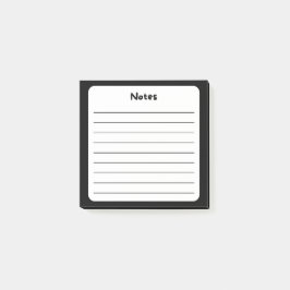 Klassieke zwart-wit beklede Sticky Note Pad