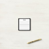 Klassieke zwart-wit beklede Sticky Note Pad (Op bureau)
