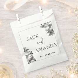 Klassieke Zwart-Wit Bloemen Wedding Favoriete Tass Bedankzakje