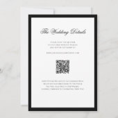 Klassieke Zwart-Wit Border Wedding QR Code Kaart (Achterkant)