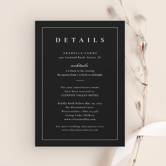 Klassieke zwart-wit bruiloft details