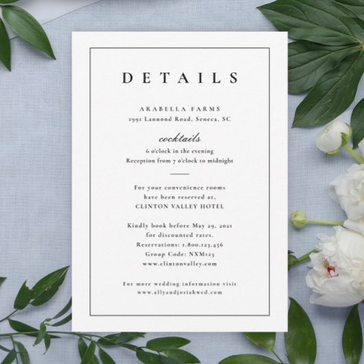 Klassieke zwart-wit bruiloft Details Behuizing