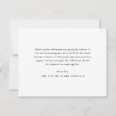 Klassieke zwart-wit bruiloft foto bedankkaart (Achterkant)