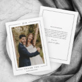 Klassieke zwart-wit bruiloft foto bedankkaart