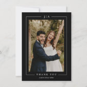 Klassieke zwart-wit bruiloft foto bedankkaart (Voorkant)