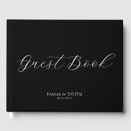 Klassieke zwart-wit bruiloft gastenboeken