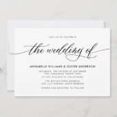 Klassieke zwart & wit bruiloft kaart (Voorkant)