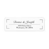 Klassieke zwart wit bruiloft retour adres labels (Voorkant)
