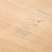 Klassieke zwart-wit bruiloft Save the Date Acryl Uitnodigingen (Laagn)