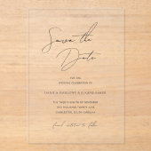 Klassieke zwart-wit bruiloft Save the Date Acryl Uitnodigingen (Voorkant)