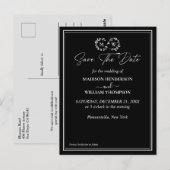 Klassieke zwart-wit bruiloft Save The Date Briefkaart (Voorkant / Achterkant)