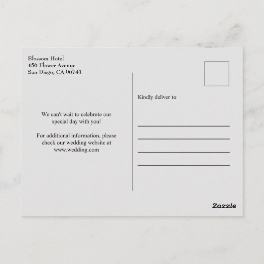 Klassieke zwart-wit bruiloft Save The Date Briefkaart (Achterkant)