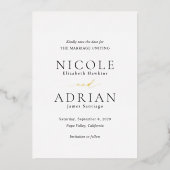 Klassieke zwart-wit bruiloft Save the Date Folie Uitnodiging (Voorkant)