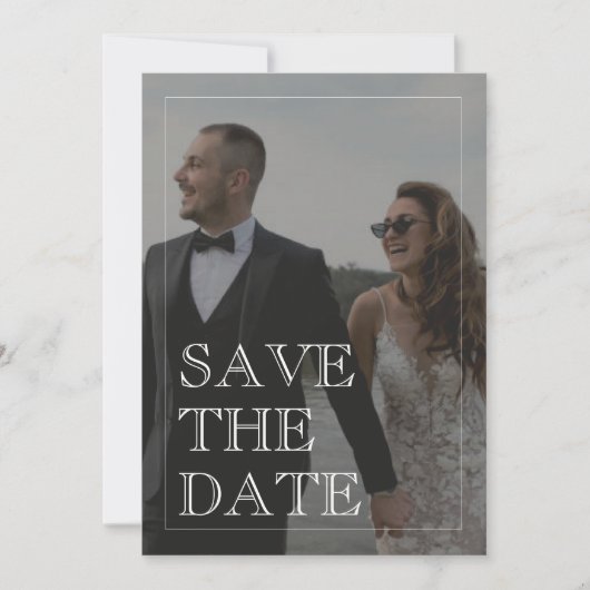 Klassieke zwart-wit bruiloft Save the Date Kaart (Voorkant)