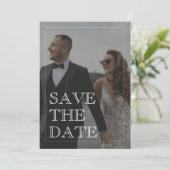 Klassieke zwart-wit bruiloft Save the Date Kaart (Staand voorkant)
