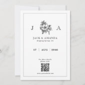 Klassieke zwart-wit bruiloft Save the Date Kaart (Achterkant)